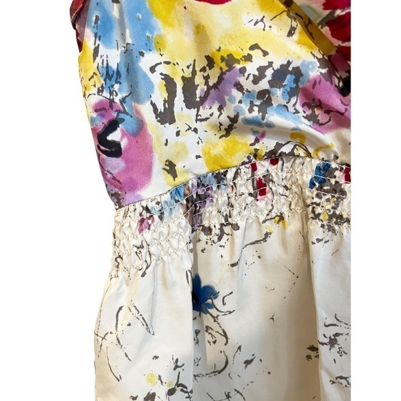 ANTHROPOLOGIE Edme & Esyllte 100% Silk Watercolor Floral Flutter Sleeve Blouse - Picture 8 of 8